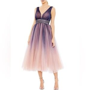 Mac Duggal 20403 Pleated Indigo Ombré Dress
